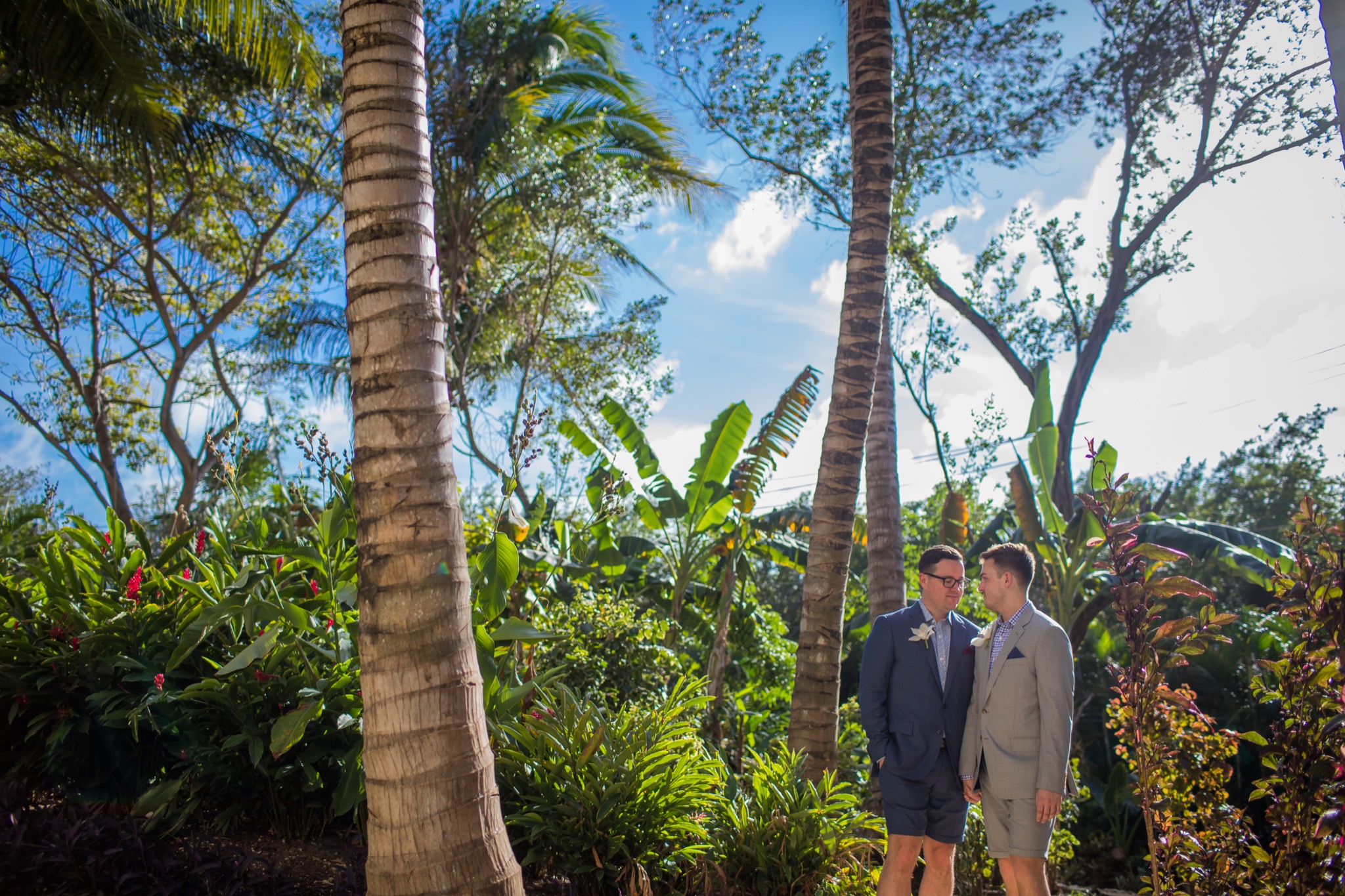 Same Sex Wedding in Playa del Carmen Cancun Paradise Photo Studio Two Grooms Holding Hands